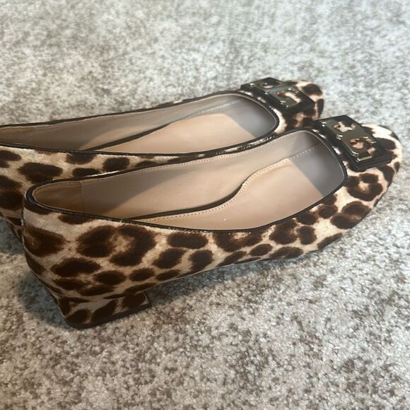Tory Burch Gigi Block Heel Pump Calf Hair Natural Leopard 8.5 - Picture 7 of 8